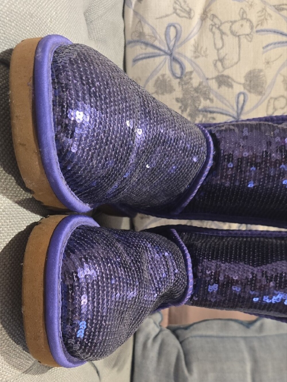 UGG Purple Sequin Classic Boot - Picture 6 of 7